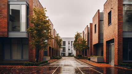 Fototapeta na wymiar Brick Boulevards: Urban Living in Style, Generative AI
