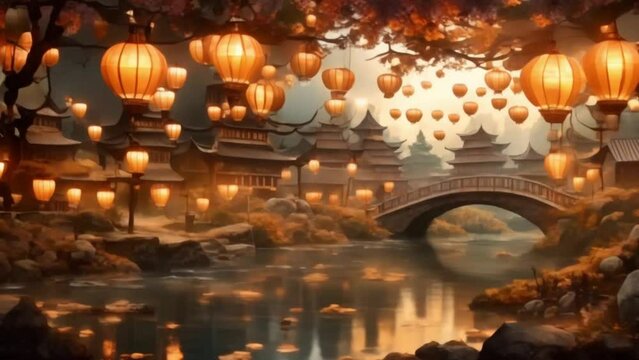 happy chinese new year landscape background
