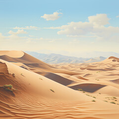 Fototapeta na wymiar Rolling sand dunes in a desert landscape