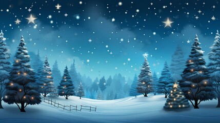 Background illustration of the atmosphere and stars on Christmas Day