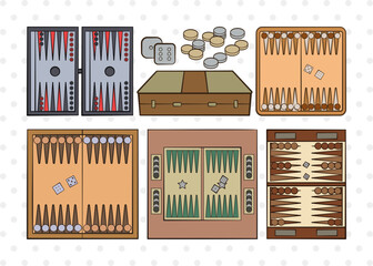 Backgammon SVG, Backgammon Clipart, Board Game Svg, Games Svg, Backgammon Board, Backgammon Bundle