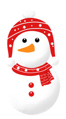 Snowman Illustration Cutout PNG for Christmas	