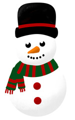 Snowman Illustration Cutout PNG for Christmas	