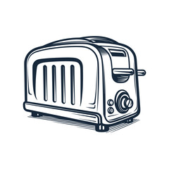 Toaster woodcut style drawing vector illustration