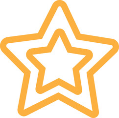 Obraz premium Yellow Line Star Icon. Minimalist silhouette star icon with editable stock. Modern geometric element, shining star icon, abstract sparkle silhouettes symbol vector on transparent background.
