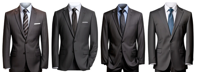 Collection of PNG. A business suit mock up gray isolated on a transparent background. - Powered by Adobe