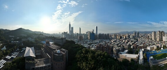 City skyline of Taipei.