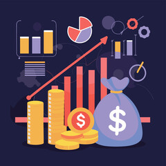 2d vector illustration colorful business , TRAINING and study work hard successes 