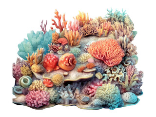 Naklejka na ściany i meble watercolor coral reef