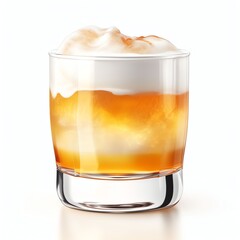 whiskey sour cocktail with foam in a glass bar menu