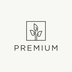  Leaf Logo Design Template. Floral Frame Icon