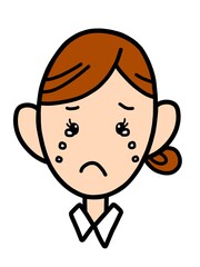 ポロポロ泣くオフィスレディ