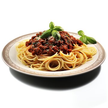 spaghetti with bolognese sauce real photo