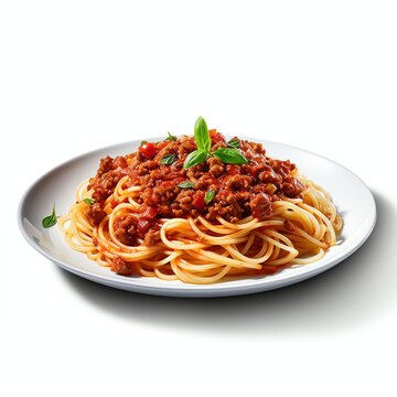spaghetti with bolognese sauce real photo