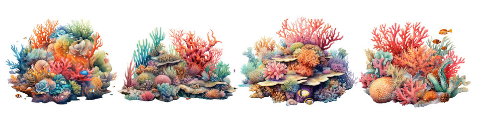 Obraz na płótnie Canvas watercolor coral reef