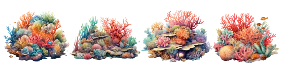 Foto op Plexiglas watercolor coral reef © kharom