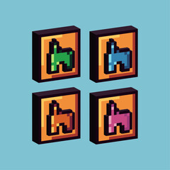 Isometric Pixel art 3d of House icon for items asset. Property house icon on pixelated style.8bits perfect for game asset or design asset element for your game design asset.