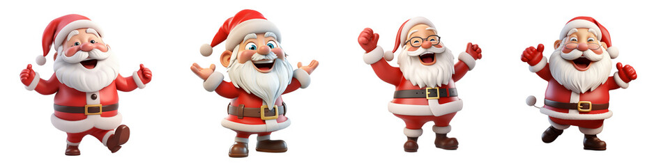 Set of cartoon Christmas isolated on white