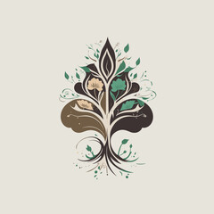 illustrations vector  logo tree environmental design 