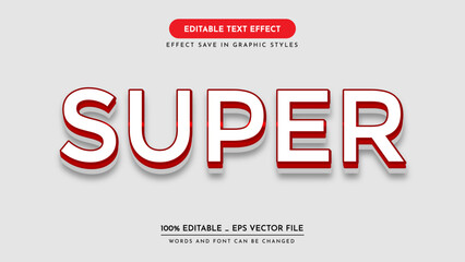  editable 3d text effect style. super text effect, vector illustration