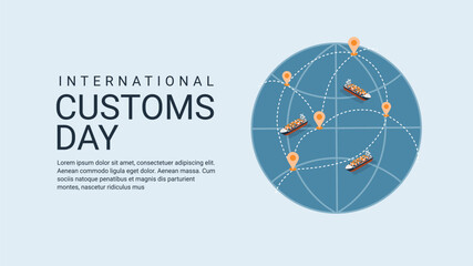 international customs day banner template vector