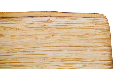 Wood slab with natural edge and white empty background for charcuterie or modern furniture - 690847116