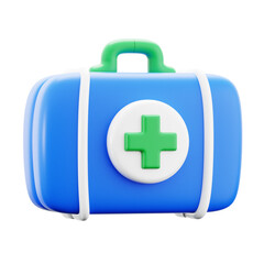 first aid case for quick emergency accident treatment medical hospital 3d icon illustration render design