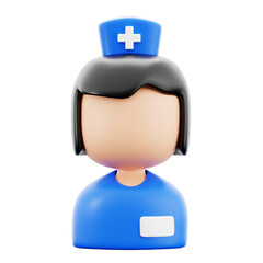 female nurse woman with hospital clinic uniform and name tag male doctor medical 3d icon illustration render design
