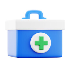 first aid medicine box kit emergency treatment medical hospital 3d icon illustration render design