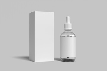 Dropper Bottle and Box Blank Mockup
