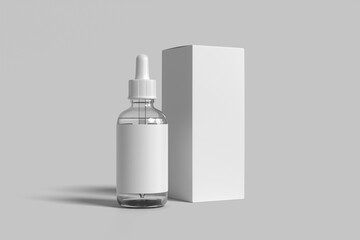 Dropper Bottle and Box Blank Mockup