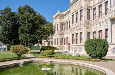 Obraz premium Dolmabahce sarayi museum Ottoman sultans palace in Istanbul Turkey