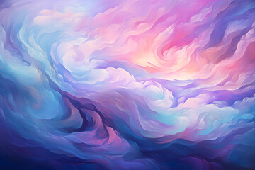 Obraz premium Abstract expressionist art of the Aurora Borealis with iridescent colors, whirling patterns, and cosmic energy