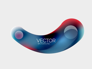 Beautiful flowing round shapes and circles abstract background. Liquid color bubble composition