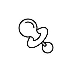 Baby dummy line icon isolated on white background. Baby pacifier icon