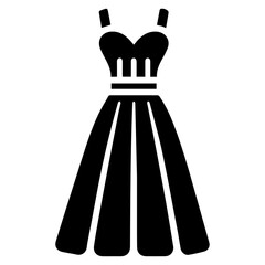 Simple Female Dress Icon vector art illustration, Woman Dress, Dress Icon vector