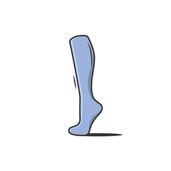 Men Foot with Socks vector illustration. Fashion concept. Winter clothing, Sport season, Winter season. Socks for foot cover vector design with shadow.