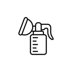 Breast pump line icon isolated on white background