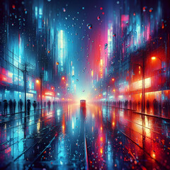 Fototapeta premium Urban Neon Dreamscape Symphony