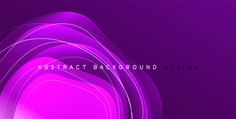 Colorful transparent flowing fluid shapes with glow effect geometric background. Wavy lines round forms. Vector illustration For Wallpaper, Banner, Background, Card, Book Illustration, landing page