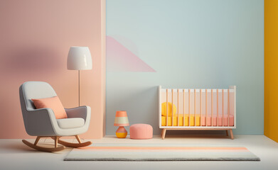 Colorful minimal funiture, commercial photo