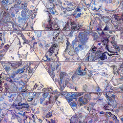 Abstract Marble mosaic tiles texture. Triangles mosaic tiles. Fractal digital Art Background. High Resolution. Can be used for background or wallpaper