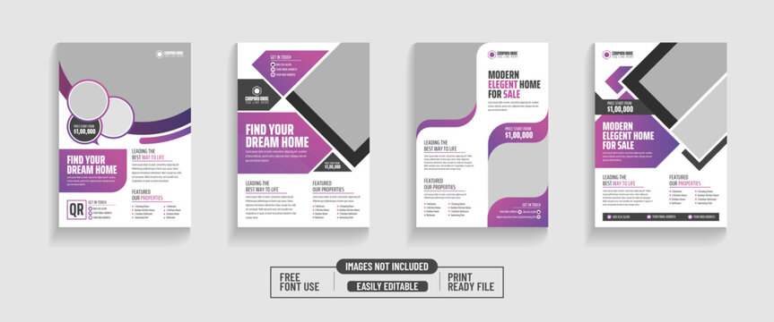 Home sale flyer design layout, print ready home sale flyer design template bundle