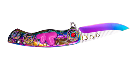 pink knife on a transparent background 