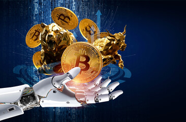 ai robot and crypto coins