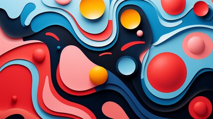 Vibrant hues dance and collide in a chaotic symphony, creating a mesmerizing abstract masterpiece filled with boundless energy and graphic details