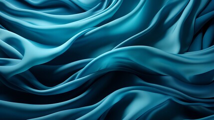 Fototapeta premium An ocean of textured blue waves, rippling and flowing on a canvas of fabric, evoking a sense of tranquility and movement