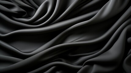 Obraz premium A mesmerizing display of fluidity and depth, the abstract design of the black fabric entices the imagination with its wild and mysterious folds