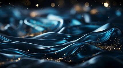 A mesmerizing image of abstract blue liquid, dancing with light and evoking a sense of fluidity and...