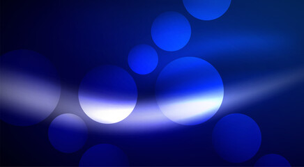 Shiny Light Neon Bubble Circles. Vector illustration For Wallpaper, Banner, Background, Card, Book Illustration, landing page